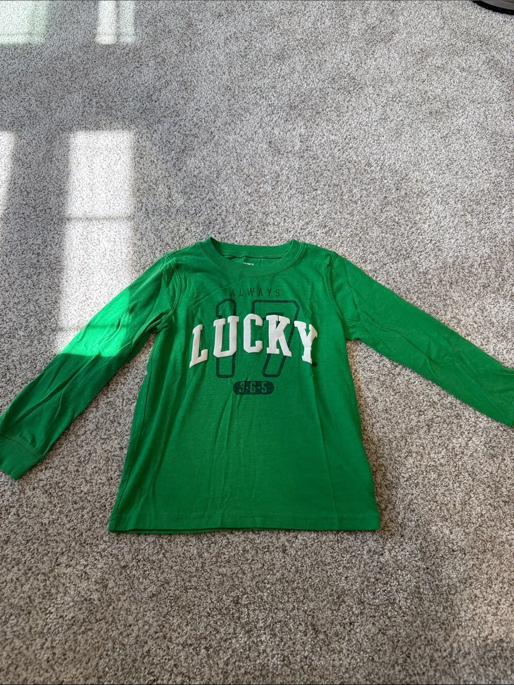 Carter's Boys Always Lucky 365 Green St Patrick's Day Long Sleeve Tee 5T
